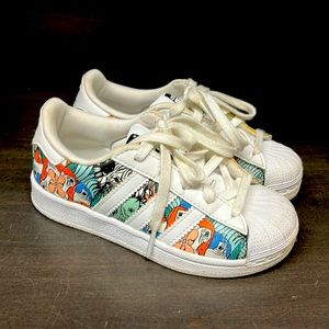Kids unisex jungle print Ortholite adidas sneakers